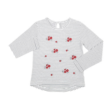 Younger Girls Stripe Embroidered Top